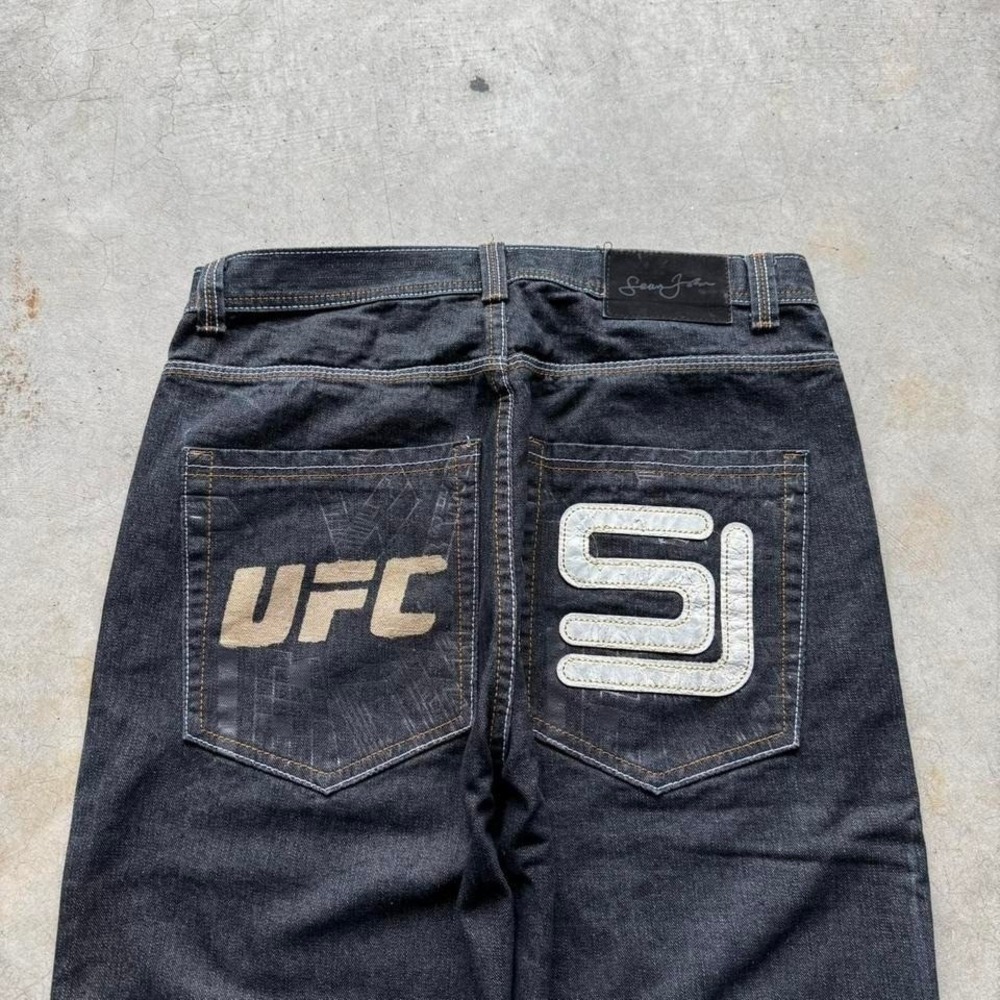 Baggy Black Sean John Wide Leg Southpole Styl Y2K Vintage Denim Jeans 36x32 - Picture 3 of 8